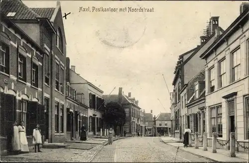 Ak Axel Zeeland Niederlande, Postkantoor met Noordstraat