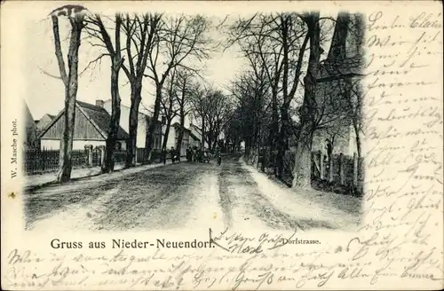 Ak Nieder Neuendorf Hennigsdorf an der Oberhavel, Dorfstraße