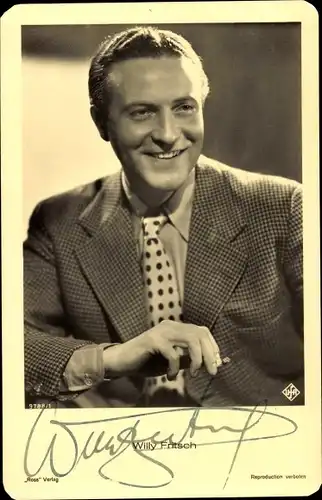 Ak Schauspieler Willy Fritsch, Portrait, Autogramm, Zigarette