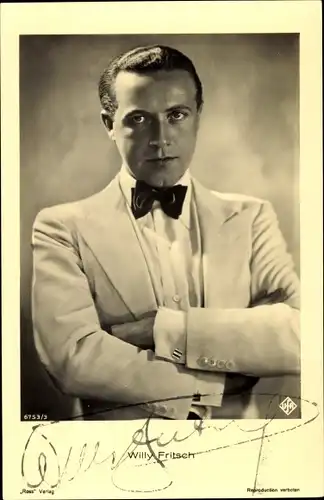 Ak Schauspieler Willy Fritsch, Portrait, Autogramm