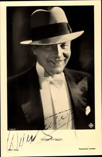 Ak Schauspieler Willy Fritsch, Portrait, Hut, Ross Verlag 5961/1