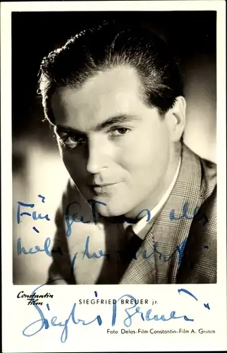 Ak Schauspieler Siegfried Breuer, Portrait, Autogramm
