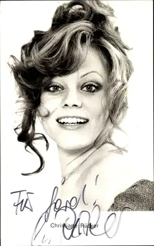 Ak Schauspielerin Christiane Rücker, Portrait, Autogramm