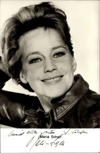 Ak Schauspielerin Maria Schell, Portrait, Autogramm