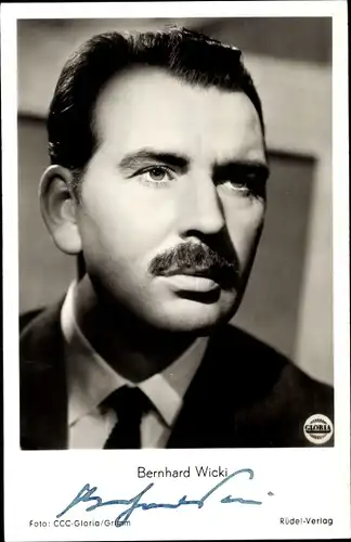 Ak Schauspieler Bernhard Wicki, Portrait, Autogramm