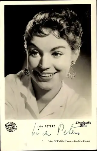 Ak Schauspielerin Ina Peters, Portrait, Autogramm