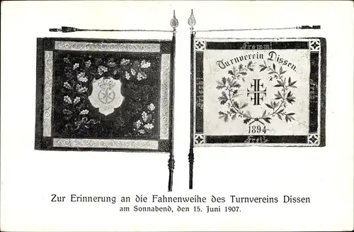Ak Dissen Teutoburger Wald, Fahnenweihe des Turnvereins 15. Juni 1907