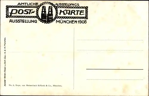 Künstler Ak Müller Hofmann, München Bayern, Ausstellung 1908, Bierbrauerei