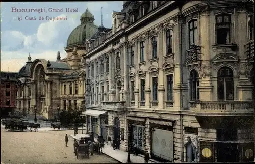 Ak București Bukarest Rumänien, Grand Hotel si Casa de Depuneri