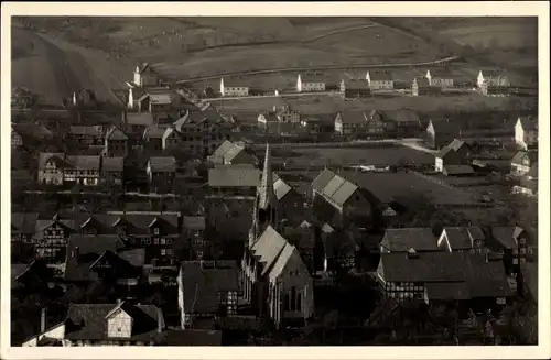 Ak Hundelshausen Witzenhausen in Hessen, ev. Kirche, Ortspanorama