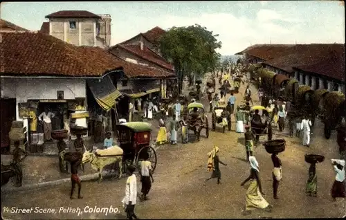 Ak Pettah Colombo Sri Lanka Ceylon, Street Scene