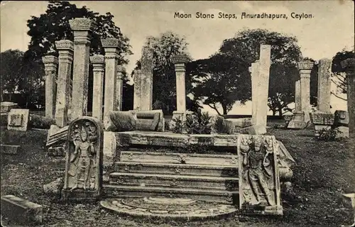 Ak Anuradhapura Ceylon Sri Lanka, Moon Stone Steps