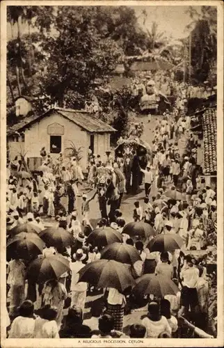 Ak Ceylon Sri Lanka, A Religious Procession