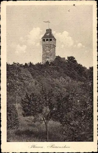 Ak Plauen im Vogtland, Blick auf den Bärenstein, Turm