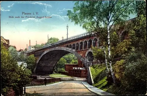 Ak Plauen im Vogtland, Friedrich August Brücke