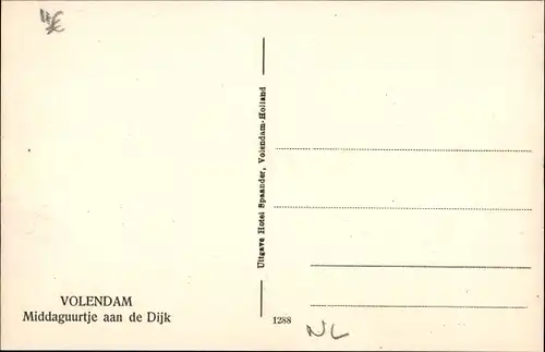 Ak Volendam Nordholland Niederlande, Middaguurtje aan de Dijk