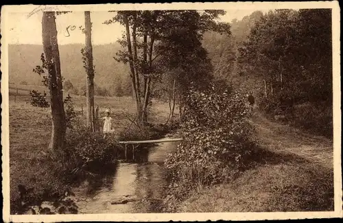 Ak Trois Ponts Dreibrücken Wallonien Lüttich, Sous Bois pittoresque, Promenade du Pouhon