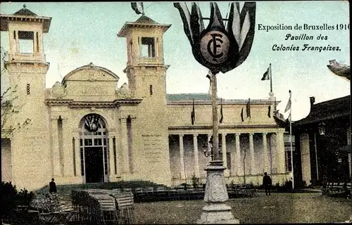 Ak Bruxelles Brüssel, Exposition 1910, Pavillon des Colonies Francaises