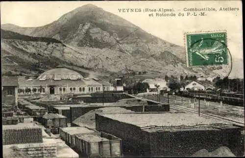 Ak Veynes Hautes-Alpes, Combustible, Ateliers et Rotonde du PLM