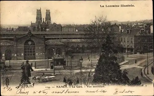 Ak Nancy Meurthe et Moselle, La Gare, Vue exterieure