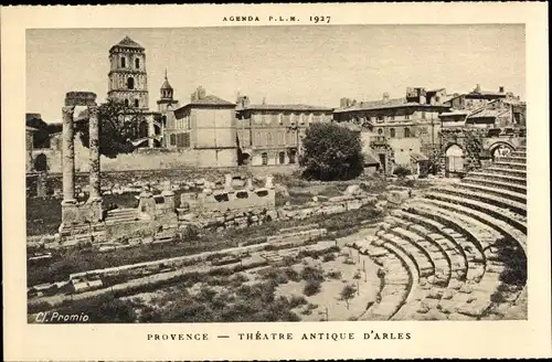 Ak Arles Bouches du Rhône, Théâtre Antique d'Arles, Antike Ruinen