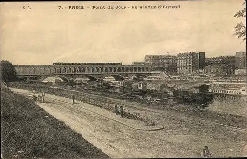 Ak Paris, Point du Jour, Le Viaduc d'Auteuil