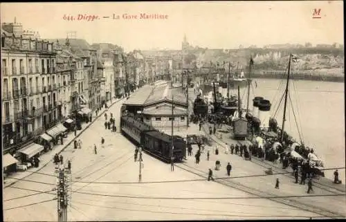 Ak Dieppe Seine Maritime, La Gare Maritime