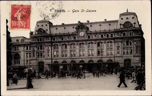 Ak Paris VIII, Gare Saint Lazare