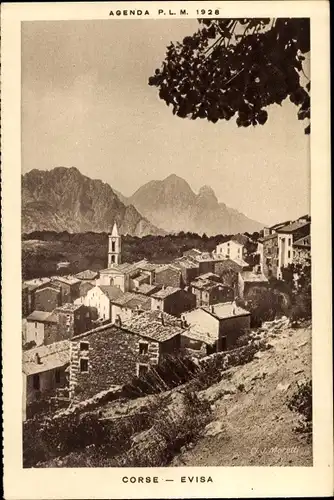 Ak Évisa Corse du Sud Korsika, Ortsansicht, Panorama