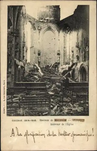 Ak Tilloloy Somme, Interieur de l'Eglise, Ruine