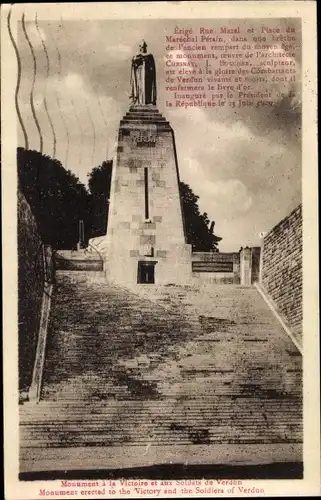 Ak Verdun Meuse, Bataille de Verdun, Schlacht 1916, Monument a la Victoire et aux Soldats de Verdun