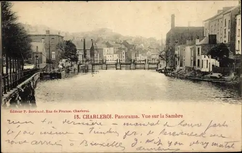 Ak Charleroi Wallonien Hennegau, Panorama, Vue sur la Sambre