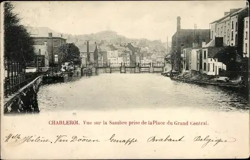 Ak Charleroi Wallonien Hennegau, Vue sur la Sambre prise de la Place du Grand Central