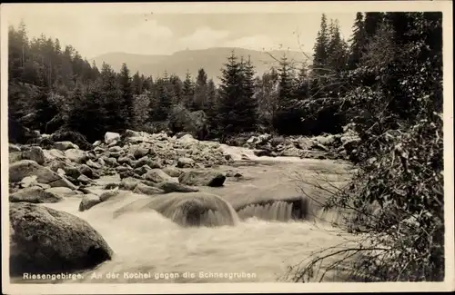 Ak Szklarska Poręba Schreiberhau Riesengebirge Schlesien, An der Kochel gegen die Schneegruben