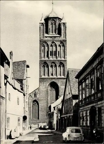 Ak Stralsund in Vorpommern, Jakobikirche, Auto