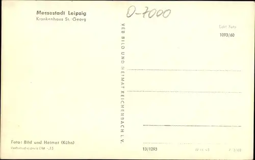 Ak Leipzig in Sachsen, Krankenhaus St. Georg