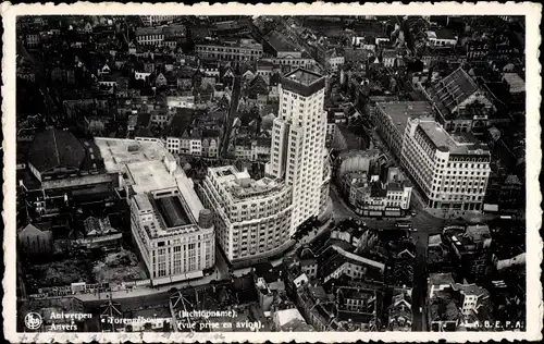 Ak Antwerpen Flandern, Fliegeraufnahme, Torengebouw, Hochhaus