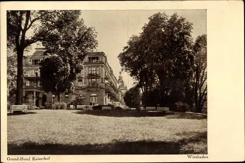 Ak Wiesbaden in Hessen, Grand-Hotel Kaiserhof, Außenansicht