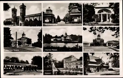 Ak Potsdam in Brandenburg, Neuer Garten, Marmor Palais, Orangerie, Meierei, Haupteingang