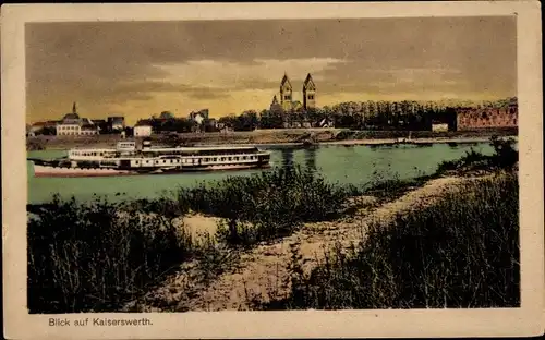 Ak Kaiserswerth Düsseldorf am Rhein, Ortsansicht, Schiff