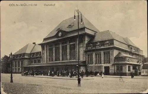 Ak Mülheim Köln am Rhein, Bahnhof