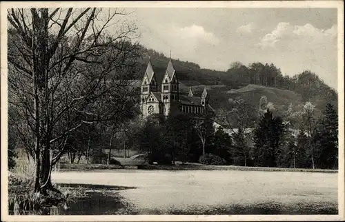 Ak Mettlach im Saarland, Lutwinus Kirche, Außenansicht