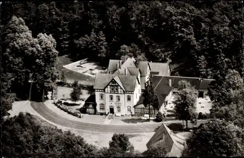 Ak Bad Essen in Niedersachsen, Kurhaus Waldhotel Rögge, Totalansicht, Luftbild