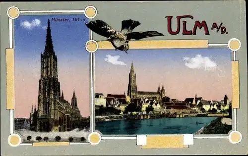 Ak Ulm an der Donau, Münster, Teilansicht