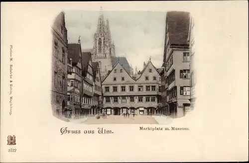 Ak Ulm an der Donau, Marktplatz mit Museum