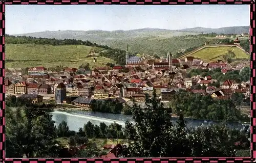 Passepartout Ak Esslingen Neckar, Totalansicht der Stadt