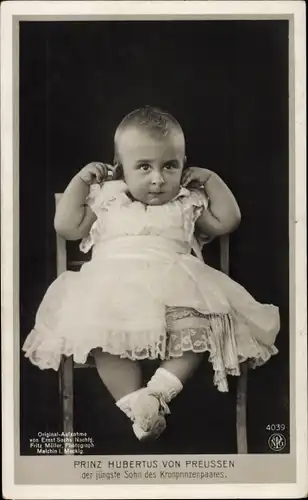 Ak Prinz Hubertus von Preußen, Portrait