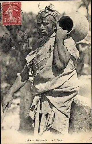 Ak Marocain, Maghreb, Mann mit Wasserkrug