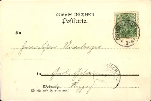 Litho Bachra Rastenberg in Thüringen, Gesamtansicht, Gasthof, Schloss