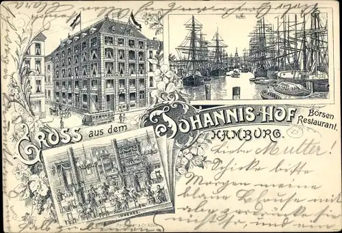 Litho Hamburg, Johannishof, Börsenrestaurant, Hafen